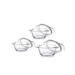 Round Casserole Set Of 3 Borosil 