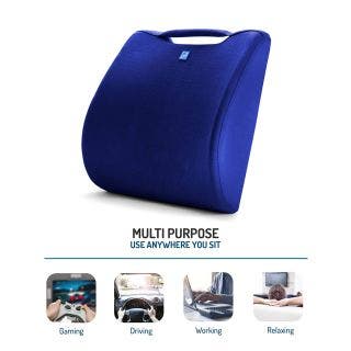 Sit Plus Orthopedic Back Rest Support Cushion for Office Chair with Premium High Density Foam for better Backrest & Lumbar support (Blue)