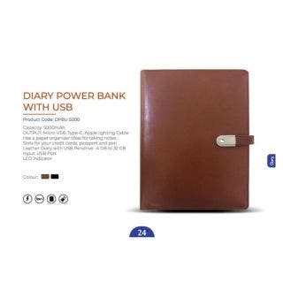 New Diary Power Bank With USB 5000mAh