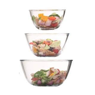 Mixing Bowl With Plastic Lid Borosil Set Of 3