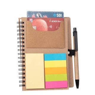 Eco Friendly Sticky Pad Notebook With Clear Cover With Pen