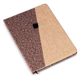 Brown PU With Linen A5 Notebook