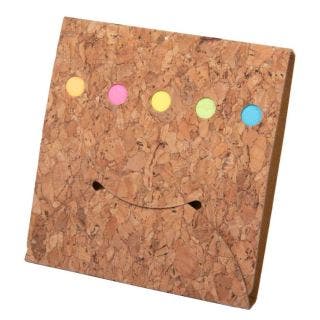 Smily Cork Notepad With Sticky Notepad And Strips