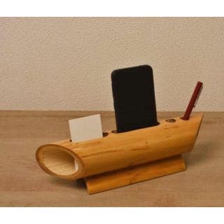 Bamboo Speaker With Two Pen Holder & Card Holder