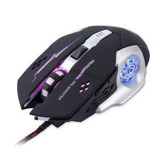 Bomber Gaming Mouse with 6 Programmable Buttons 3200 DPI Optical Sensor Ergonomic Mice Colorful LED Light for PC Computer Laptop (Wired) Zoook