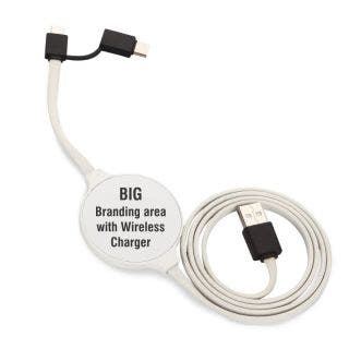 Cable With Wireless Charger IOS, Micro,Type C