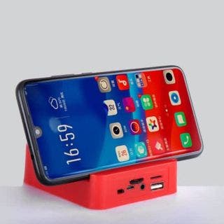  Mini Bluetooth Speaker With Mobile Stand With USB TF card Aux FM