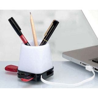 Tumbler With Usb Hub, Lamp And Mobile Stand Adjustable Lamp Light