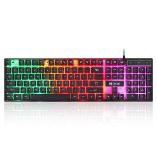 Concord Gaming Keyboard Rainbow LED 104 Keys Ergonomic Multimedia Keyboard for Laptop PC Computer Game and Work Zoook