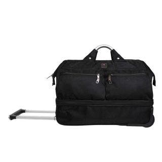 Swiss Military Double Dacker Nylon 45 cms Black Travel Duffle (DB1)