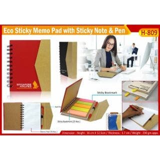  Eco Sticky Memo Pad with Sticky Note & Pen