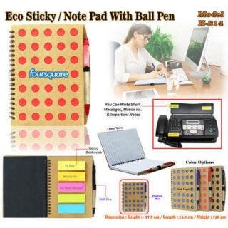 Eco Friendly Notebook With Ball Pen 