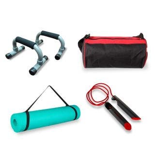 Fit Kit With Push-Up Bar, Yoga Mat, Skipping Rope & Gym Bag