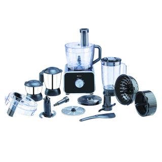 Bajaj FX-1000 DLX 1000W Food Processor and Mixer Grinder with 9 attachments, Black