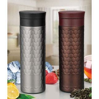 Vacuumed Tea-Fruit Infuser Ss Sipper In Honeycomb Design 550 Ml