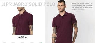 Jack and Jones Jaqard Solid Polo T-Shirt