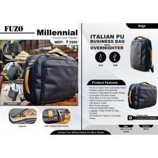 Millennial Italian PU Business Bag With Overnighter - Fuzo