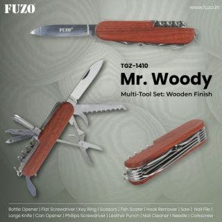 Mr. Woody Multi-Tool Set: Wooden Finish Fuzo