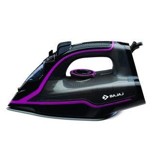 Bajaj MX-35N 2000W Steam Iron with Steam Burst, Anti-Drip and Anti-Scale Technology, Vertical and Horizontal Ironing, Non-Stick Coated Soleplate, Black and Pink