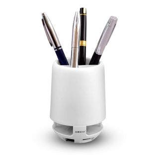 Penstand Speaker  with Changing Lights Stationery Holder with Wireless Bluetooth Speaker Supports AUX USB Pendrive Xech