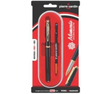 Pierre Cardin Paris Momento Metal Gold Trim, Black Body, Blue Ink Exclusive Roller Ball Pen