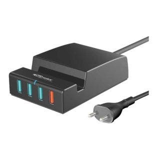 Q-Charger 4-USB Ports BIS Approved Quick Charge 3.0 Charger Portronics 