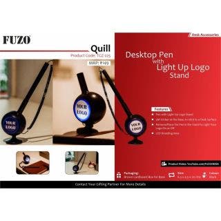 Quill Desktop Pen With Light Up Logo Stand - Fuzo