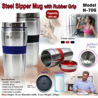 Steel Sipper Mug With Handle & Grip