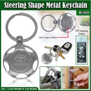 Steering Shape Metal KeyChain 