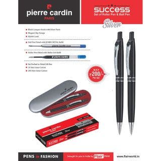 Pierre Cardin Success Silver Roller Pen & Ball Pen Set