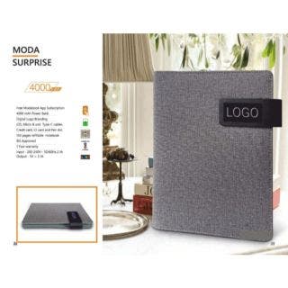 Moda Surprise Multipurpose Notebook with 4000 mAh Powerbank