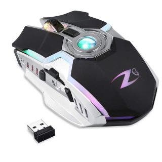 Terminator Wireless Gaming Mouse Rechargeable 2400 DPI Optical Sensor Ergonomic Mice Colorful LED Light for PC Computer Laptop, LED Backlight 7 Button Zoook