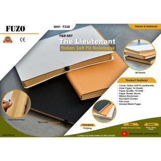 The Lieutenant Italian Soft PU Notebook - Fuzo