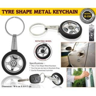 Tyre Shape Metal KeyChain