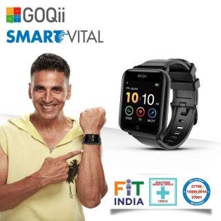 GOQii Smart Vital Fitness SpO2, Body Temperature And Blood Pressure Tracker With 3 Months Personal Coaching