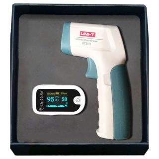 Finger Tip Pulse Oximeter and Infrared Thermometer Combo.